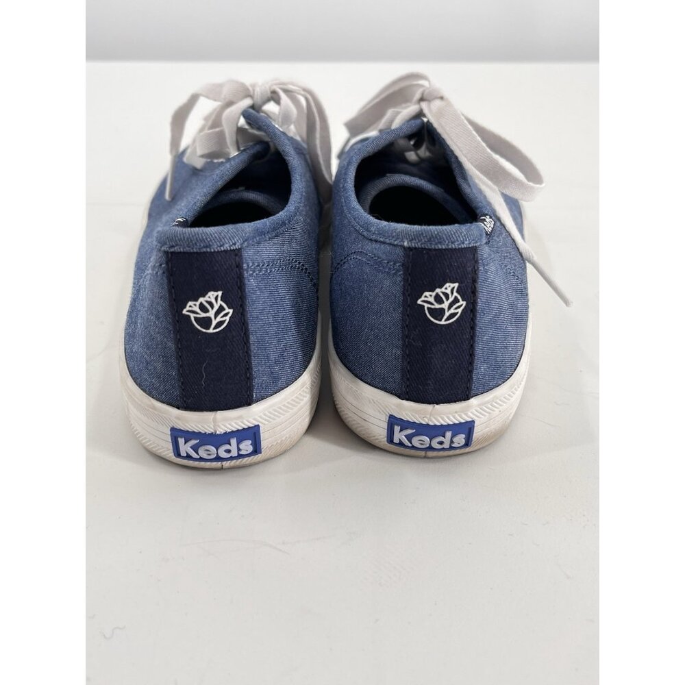 KEDS X DRAPER JAMES Women's Blue Denim Look Lace Up Sneakers 9.5 - Picture 3 of 7